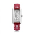 thumbnail image 1 of Reloj unisex de doble esfera con correa de cuero genuino, reloj de pulsera de cuarzo para parejas, sencillo y minimalista, para hombres y mujeres, en blanco y negro., 1 of 5
