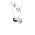 thumbnail image 2 of Delight Jewelry Silvertone Texas Flag - Ranger Silver tone Snowflake Charm Necklace and Stud Earrings, 2 of 4