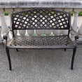 thumbnail image 6 of Outdoor Aluminum Modern 40-in Bronze Patio Bench Loveseat, 6 of 6