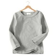 thumbnail image 5 of Ketyyh-chn99 Boys Tshirts Boys Fashion Shirts for Boys Long Sleeve Soft Crew Neck Comfortable White Plain Boys Tshirts Size for 7-8 Years,Light Gray, 5 of 6