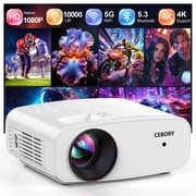 CEBORY Native 1080P 5G WiFi Bluetooth Projector 10000LM 4k Support Movie Projector, 300" Display Full HD Home Theater