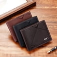 thumbnail image 2 of Cartera para hombre Cartera corta para hombre con múltiples tarjetas Cartera informal elegante Cartera suave con tres pliegues cruzados para jóvenes, 2 of 5