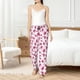 thumbnail image 4 of Balery Lilies Flowers Pantalones de pijama para mujer, pijamas ultraligeros, pantalones de estar por casa-Small, 4 of 6