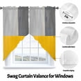 thumbnail image 3 of Yellow Gray Color Block Swag Curtain Valance for Windows, Abstract Retro Window Treatments Short Swag Topper for Kitchen Windows Bathroom Bedroom, 36"x63", 3 of 8