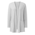 thumbnail image 5 of Aihuaihua Cardigan Sweaters for Women, Long Cardigans for Women Casual Lightweight Long Sleeve Cardigan Soft Open Front Sweaters Daily Coat with Pockets Grey, 5 of 7