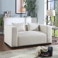 thumbnail image 2 of Meridian Furniture Alfie Beige Linen Textured Fabic Loveseat, 2 of 36
