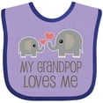 thumbnail image 3 of Inktastic My Grandpop Loves Me Elephant Boys or Girls Baby Bib, 3 of 4