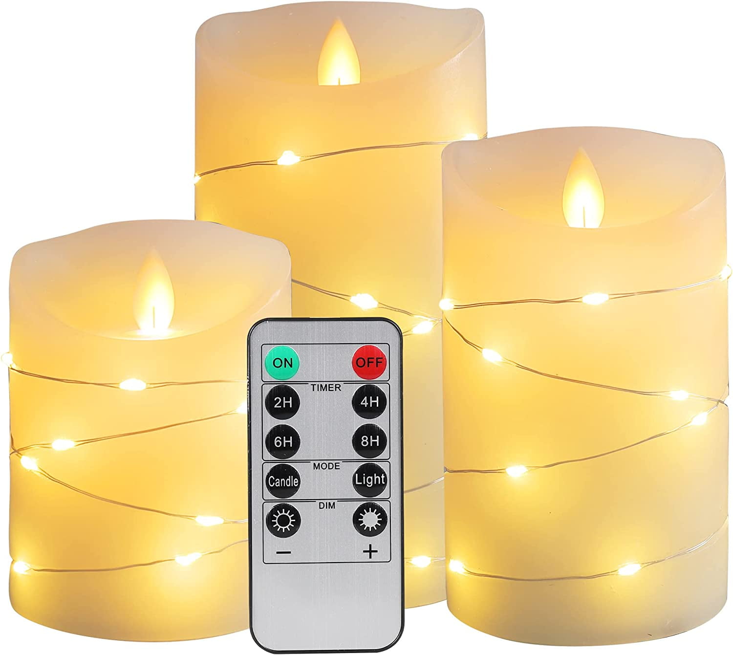 Homgreen LED Flameless Candles with Remote Candles Flickering Flame, Moving Wick with Timer