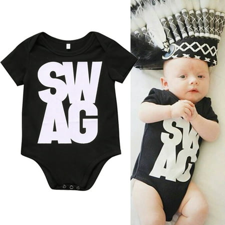 Cute Newborn Baby Boys Girl SWAG Bodysuit Romper Jumpsuit Playsuit Oufit