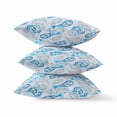 thumbnail image 2 of 18" Blue Peach Boho Paisley Suede Throw Pillow, 2 of 3