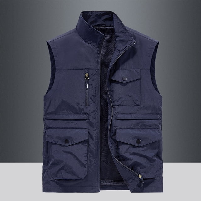 LOVZFMLL Vestes pour Hommes Veste de Travail Col Montant Multiples Poches Veste de Photographie/sport Extérieure