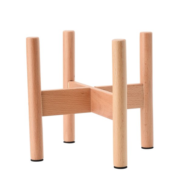 Soporte para plantas de madera de 20 cm de altura y 18 cm de diámetro interior para maceta de suelo.