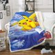 thumbnail image 3 of Mantas de dibujos animados de Pikachu, manta suave y ligera de temporada para sofá, oficina, picnic, viajes, 50 x 60, color 5, 3 of 3