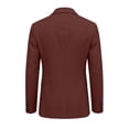 thumbnail image 4 of yeiolnoer Suit Jacket for Men Long Sleeve Buttons Jacket Notch Collar Casual Top with Pockets for Business(Wine,Medium), 4 of 9