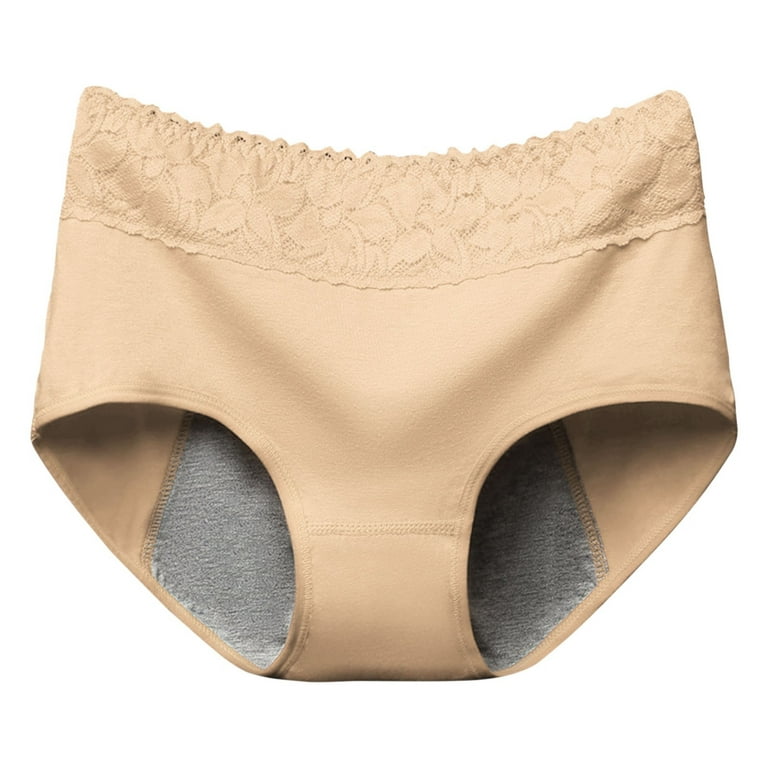 GWAABD Sweatproof Underwear Women Pants Anti Side Leakage Cotton Panties  Mid Waist Briefs Women Lace Women'S Underwear