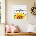 thumbnail image 5 of Sunshine Watercolor Canvas Wall Art for Living Room, Sunflowers Bees Grey Plaid Farmhouse Poster Print Painting for Bedroom Office Home Decoration Wall Pictures Prepare To Hang 10"x10", 5 of 9