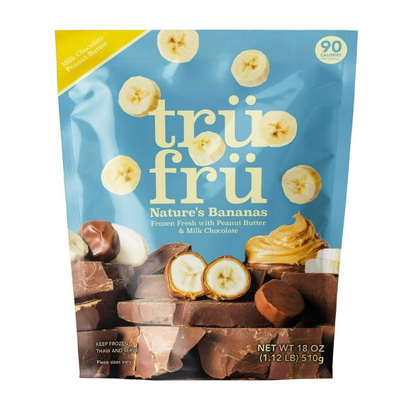 Tru Fru Bananas in Peanut Butter & Milk Chocolate, Frozen, 18 oz.