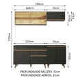thumbnail image 3 of Madesa Gabinete de Cocina Compacta 190 cm Reims Negro/Rústico 01, 3 of 8