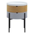 thumbnail image 1 of Tray Top End Table With 2-Storage Bin & Black Steel Legs, 1 of 8