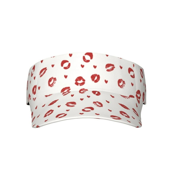 KLL Sport Sun Visor Hats Ball Caps Empty Top Baseball Sun Cap for Men Women-Lips Kiss