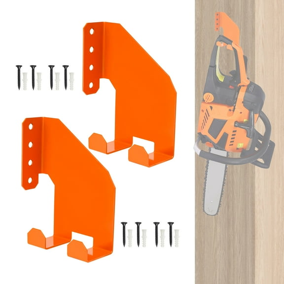 2pcs Chainsaw Holders, TSV Heavy-Duty Chainsaw Hanger, Chainsaw Wall Mount Bracket for Garage Organization, Storage Shed Organizer - Black