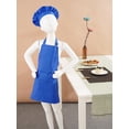 thumbnail image 7 of Kaerm Kids Apron and Chef Hat Set Cook Adjustable Bib Apron with Packet Hat Outfit for Kitchen Blue M, 7 of 7