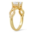 thumbnail image 2 of 14k Gold Over Silver Round-cut Cubic Zirconia CZ Ring, 2 of 2