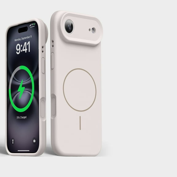 for iPhone Air Rubber Case Compatible with MagSafe, Supports Wireless Charging, Slim Silicone Phone Case Shock Absorbing Drop Protection Skin Friendly for iPhone Air, White