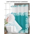 thumbnail image 4 of No Hook Cloth Fabric Shower Curtain with Snap in Liner, Aqua Coastal Coral Waterproof Shower Curtains Set with See Through Top Window, White Ocean Marine Sea Nautical Beach Bath Curtains 72"x84", 4 of 6