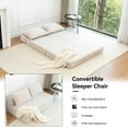 thumbnail image 2 of Leumius Folding Sofa Bed,Memory Foam Sleeper Lounge Chair Bed with Pillow, Floor Mattress Couch with Backrest for Living Room/Dorm/Guest Room/Home Office,Beige, 2 of 13