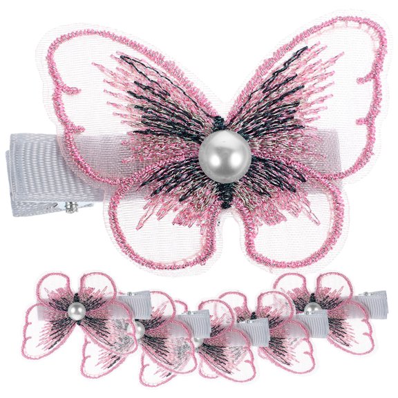 FONDOTIN 6Pcs Hair Accessories for Girls Valentine Day Butterfly Hairpins Pink