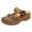 Brown, variant on Women Orthopedic Sandals Sale Clearance Summer Close Toe Slippers Flat Leather Sliders Low Wedge Mules Breathable Casual Floral Roman Shoes US Size 3.5-8