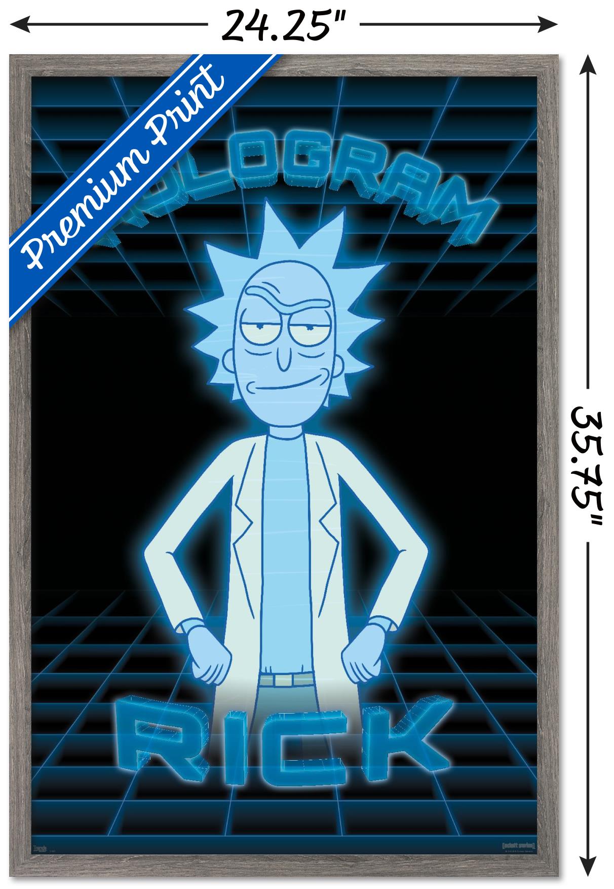 Rick And Morty - Hologram Rick Wall Poster, 22.375" x 34" Framed