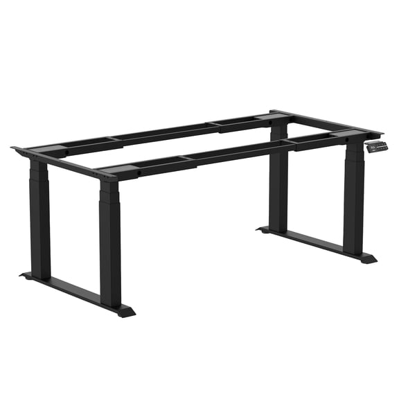 Desky Quad Sit Stand Desk Frame - Matte Black