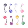 thumbnail image 2 of Racing Butterfly 8PCS/Set Colorful Glitters Navel Belly Button Ring Barbell Piercing Body Jewelry, 2 of 6