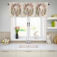 thumbnail image 5 of Valances for Windows Easter Cute Bunny Spring Floral Rod Pocket Short Curtain for Bathroom Living Room Bedroom Watercolor Egg Flower on Flax 1 Panel 54x18in, 5 of 9