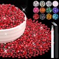 thumbnail image 1 of 8000 piezas de diamantes de imitación de resina de 0.118 in a granel para manualidades (rojo) cristales deslumbrantes con parte trasera plana para manualidades, decoración de uñas, gemas para vasos, z, 1 of 3