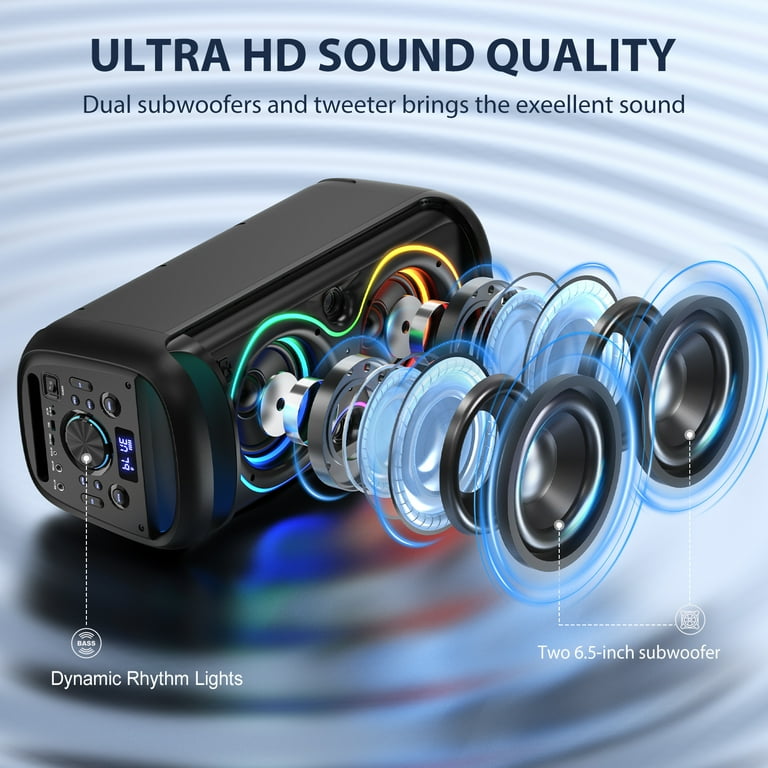 JYX Large Party Speaker, Portable Bluetooth Speaker with RGB Light, T20