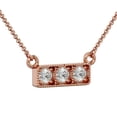 thumbnail image 2 of SuperJeweler 1/4 Carat Moissanite Three Stone Necklace in 14 Karat Rose Gold, 18 inches for Women, 2 of 6