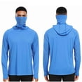 thumbnail image 2 of Dagegui Mens UV Sun Protection Hoodie UPF Rash Guard Thumb Holes Long Sleeve Shirts Performance Mesh Breathable Face Mask Tops Light Blue XXXL, 2 of 4