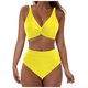 thumbnail image 2 of Traje de baño de bikini liso sin mangas para mujer, traje de baño push-up acolchado, conjuntos de blusa de traje de baño de poliéster para mujer, 2 of 6