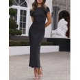 thumbnail image 4 of Vestido Gmeitoey de satén con mangas casquillo en la espalda, de verano, para mujer, 4 of 6