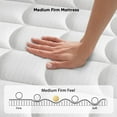 thumbnail image 4 of 12 Inch King Size Mattress - 2025 Upgraded Hybrid Cooling Gel Memory Foam & Pocket Coils, Medium Firm Mattress in a Box for Back Neck Pain Relief, Motion Isolation, Edge Support, Breathable, White, 4 of 8