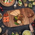 thumbnail image 3 of Qiyester Multifunctional Delicious Food Platter, Acacia Wood Platter with Grooves, Irregular Shape, Suitable for Cookies, Desserts, and Snacks, 3 of 9