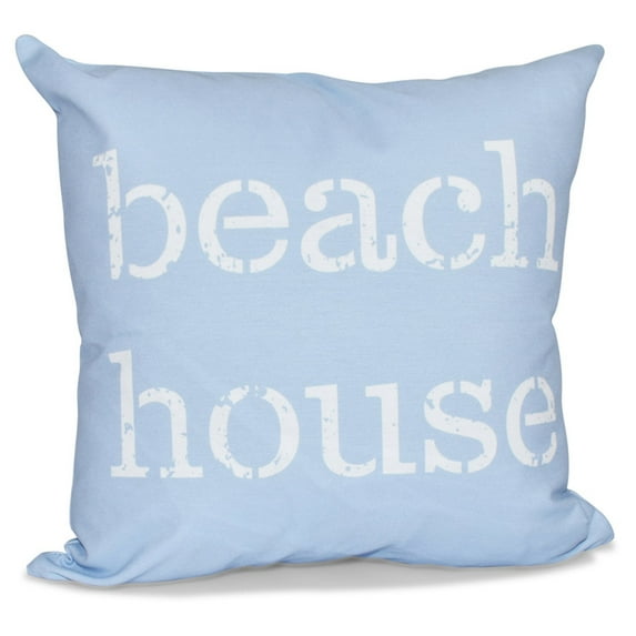 E by Design Beach Vacation Beach House Decorative Pillow