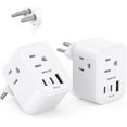 thumbnail image 2 of PYYAN-【2 Pack】 Switzerland Travel Plug Adapter, Type J Power Adapter with 3 Outlets, 3 USB Ports (2 USB C), Travel Essentials US to Switzerland, Rwanda, Liechtenstein, 2 of 4