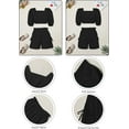 thumbnail image 5 of Girl Clothes Set 2 Piece Outfits Fashion Square Collar Puff Sleeve Crop Top Drawstring Pocket Shorts for Summer7-8Years, 5 of 12