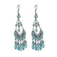 thumbnail image 1 of Grandest Birch Bohemian Women Rhinestone Crescent Moon Long Fringe Hook Earrings Jewelry Gift Alloy, Rhinestone Blue, 1 of 8