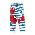 thumbnail image 4 of Haiem Red Funny Crab on Blue Stripe Women's Pajama Pants Ultra Lightweight Pjs Bottoms Sleepwear Bottom Pants With Pocket Drawstring-X-Large, 4 of 9