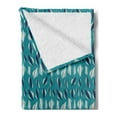 thumbnail image 2 of Abstract Soft Flannel Fleece Throw Blanket, Nature Themed Leaves Jungle Elements Fashion Pattern Round Ornaments, Cozy Plush for Indoor and Outdoor Use, 60" x 80", Slate Blue Sage Green, by Ambesonne, 2 of 5